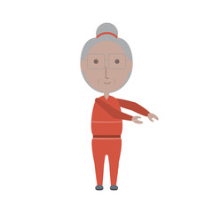 Elderly woman working out icon over white background colorful design vector illustration