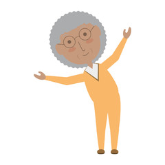 Elderly woman working out icon over white background colorful design vector illustration