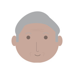 cartoon elderly man face icon over white background colorful design vector illustration