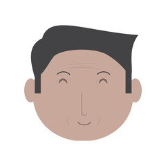 cartoon elderly man face icon over white background colorful design vector illustration