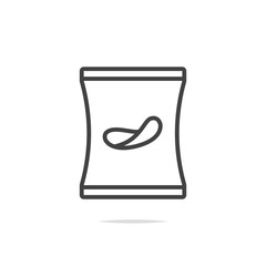 Potato chips bag icon vector