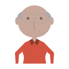 cartoon elderly man icon over white background colorful design vector illustration
