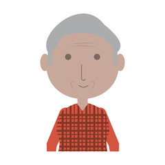 cartoon elderly man icon over white background colorful design vector illustration