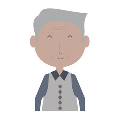 cartoon elderly man icon over white background colorful design vector illustration