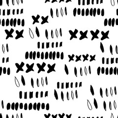 Abstract seamless pattern with hand drawn textures.