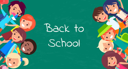 Back to School Kids Isolated Vector illustration