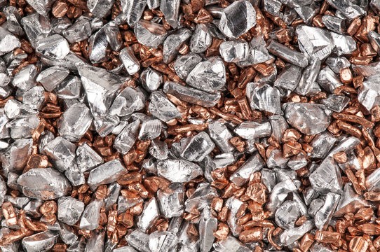 Silber und Kupfer Granulat Hintergrund