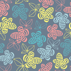 Fototapeta na wymiar Seamless pattern with tropical flowers.