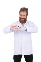 Blonde beard dentist