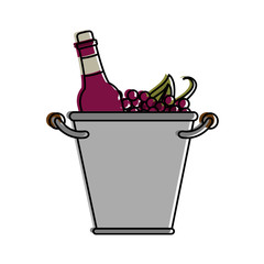 Wine bottles in ice bucket