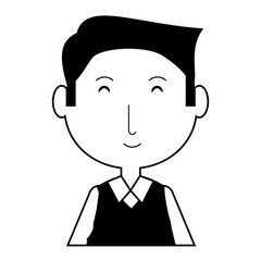 cartoon elderly man icon over white background vector illustration