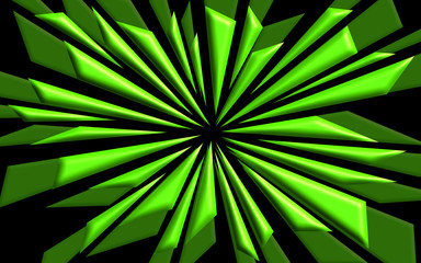 Shattered Neon Green Shapes Background - 3D Style Abstract Explosion Wallpaper
