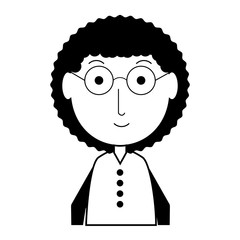 cartoon elderly woman icon over white background vector illustration