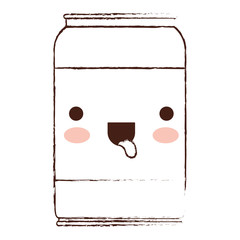 kawaii beer can in brown blurred silhouette