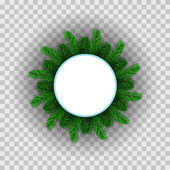 Green Fir Circle Frame