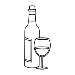 Champagne cup and bottle