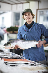 Fresh fish in a fishshop