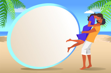Frame for Photo with Beach and Couple in Love