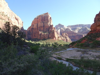 Naklejka premium On the way to the Top of Angels Landing Trail in Zion National Park in Utah, USA