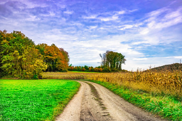 Farbenfrohe Landschaft Im Herbst
