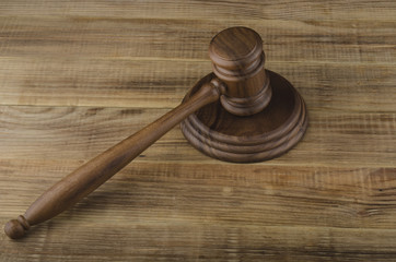 wooden hammer on the wooden table
