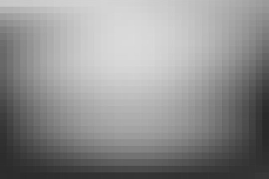 Vector greyscale blurred background. Monochrome defocused black and white smoky banner. Grayscale gradient. Grey or silver abstract backdrop. Blurry unfocused studio light, mist or fog illustration.