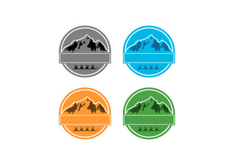 Circle Mountain with Glass and Skateboard Vintage Logo