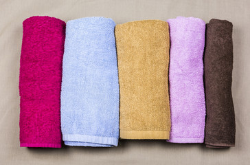 Set of colorful towels.