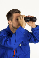 craftsman with binoculars