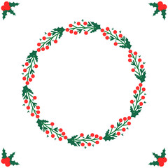 Christmas themed berries wreath background