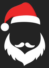 Santa hat and beard poster