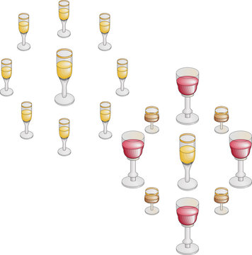 Pattern of wine glasses