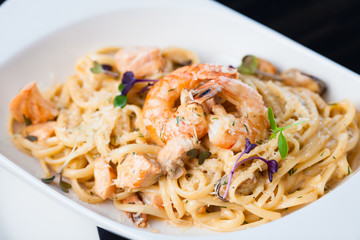 Creamy seafood pasta