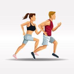 Fototapeta na wymiar People running fitness lifestyle