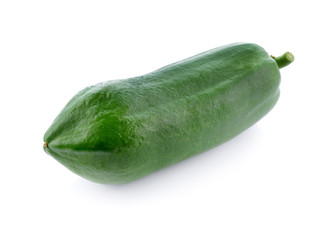 green papaya isolated on white background.