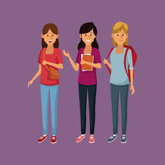 Fototapeta premium Young students cartoon
