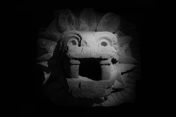 Queatzalcoatl, mesoamerican God, Aztec, in Teotihuacan Mexico