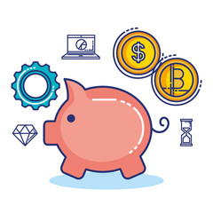 fintech set flat icons