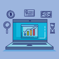 fintech set flat icons