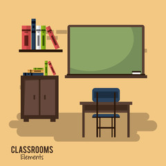 Classroom elements design icon vector illustration graphic design