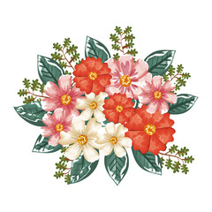 beautiful decoration floral icon