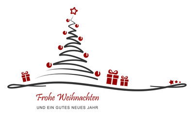Weihnachten - "Weihnachtsbaum mit Geschenken" (Weiß/ Grau)