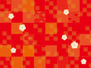 和 チェック 赤