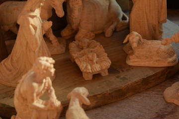 Christmas crib made of wood