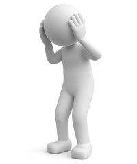 3d Männchen mit Kopfschmerzen