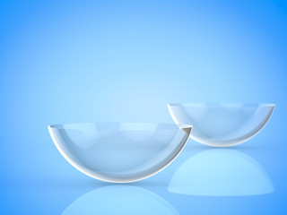 two pieces of contact lens