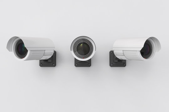security camera on wall