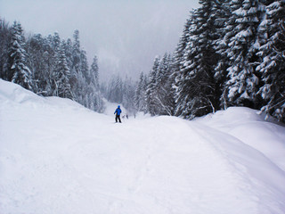 Views of snow capped mountains of Dombay . winter , snow