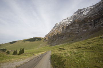 Beautiful view of valley mountain Saentis, Switzerland