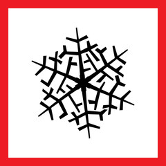 Snowflake on white background